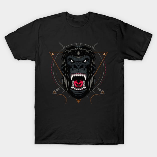 Angry gorilla head T-Shirt by AGORA studio